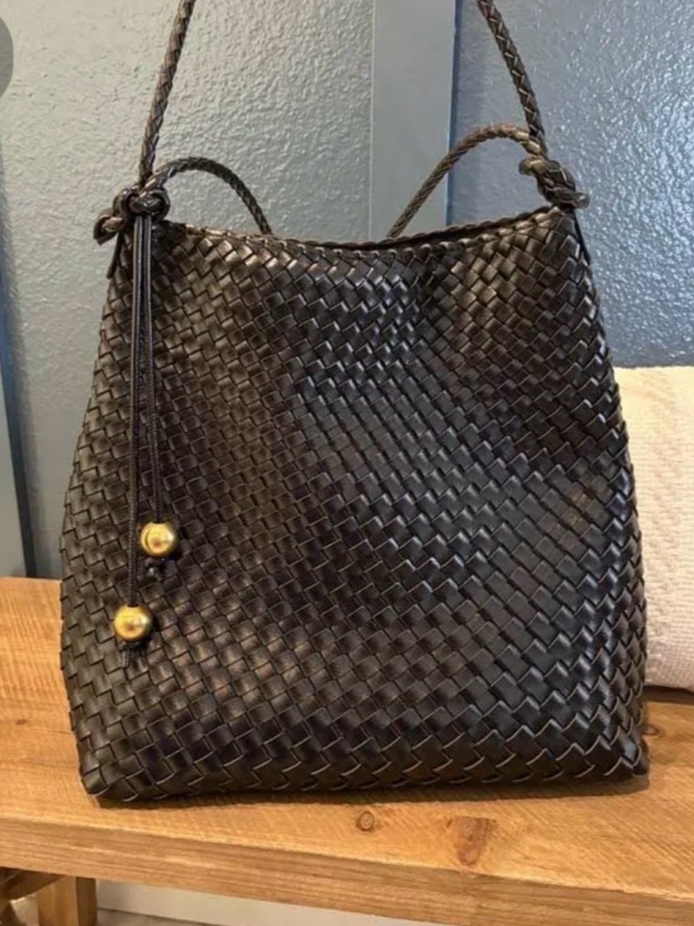 NWT Anthropologie Calla Oversized Woven Bucket Bag